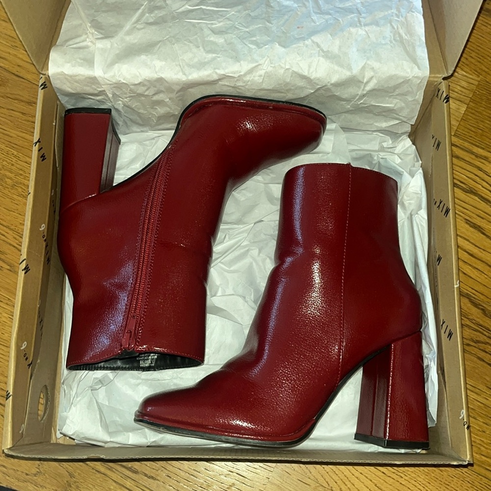 Women’s Mix No. 6 Red booties. Worn once.